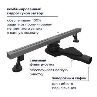 Душевой лоток RGW SDR-52Gr 76215280-11 80 см серый